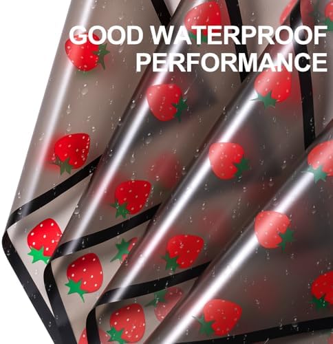 WRAPAHOLIC 20 Sheets Black Strawberry Wrap Paper