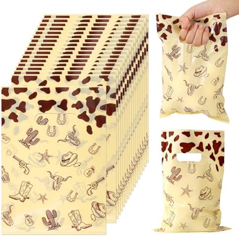 Gosknor 50pcs Plastic Cowboy Goodie Bags