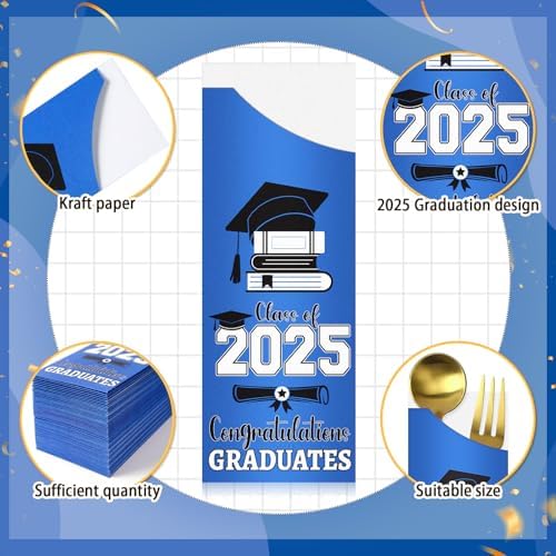 DTOFOOT 120 Pcs Graduation Silverware Bag