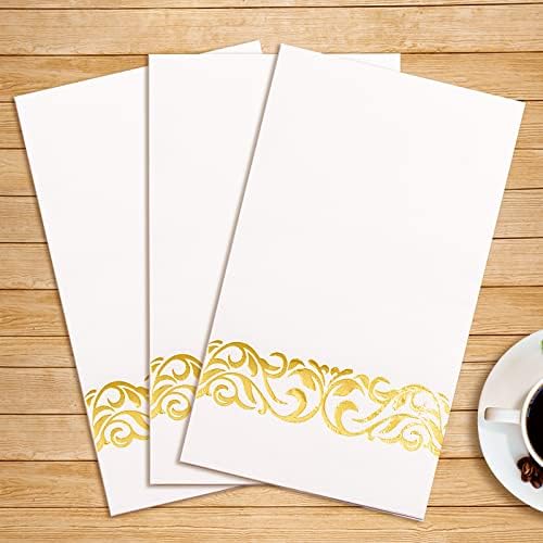 WDF 150 Pack Gold Napkins Disposable 3 Ply