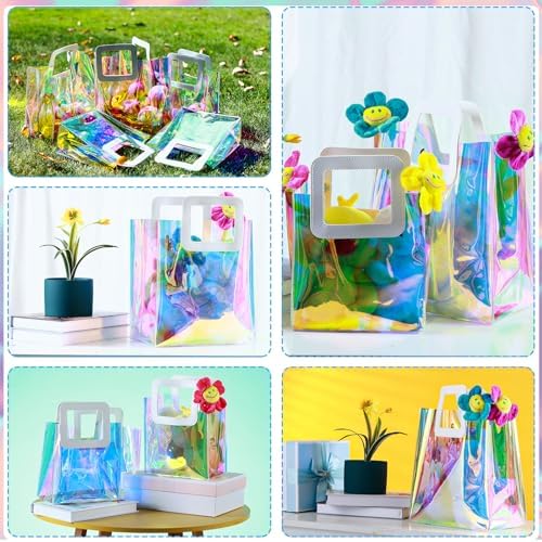 20 Pcs Reusable Holographic Gift Bags with Handle