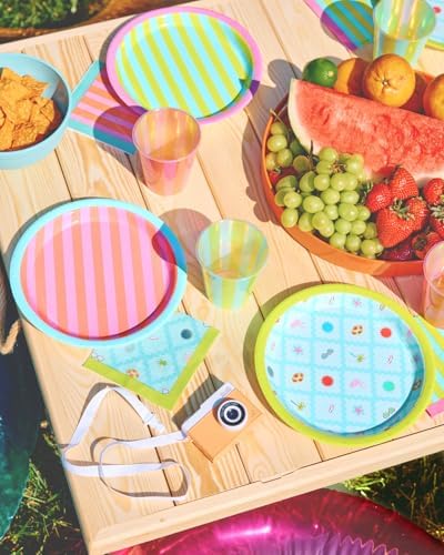 XO Fetti Pool Party Paper Plates 3 Designs 24 Pcs