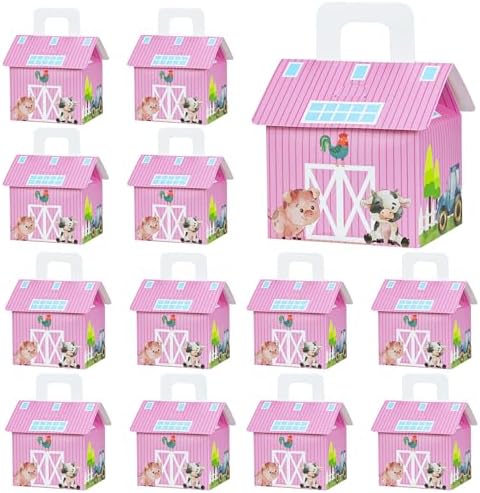 16 Piece Pink Farm Animal Themed Candy Gift Box Set