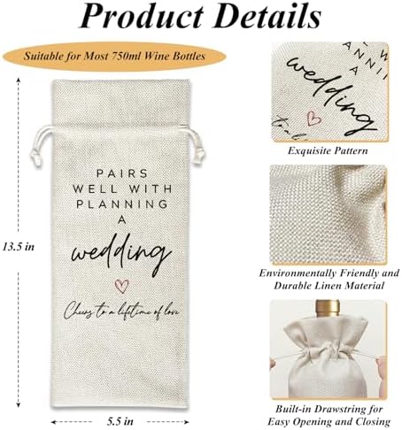 OayGnay Reusable Wine Gift Bag with Drawstring - 1Pc