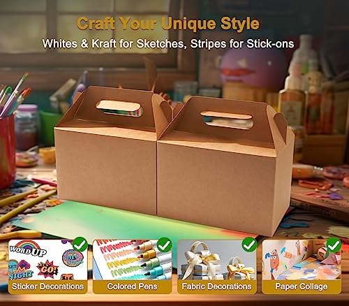 Happyhiram 10-Pack Large Gable Boxes Brown