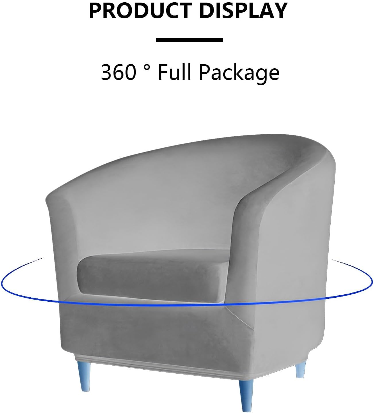 Velvet Club Chair Slipcover for High Stretch Furniture