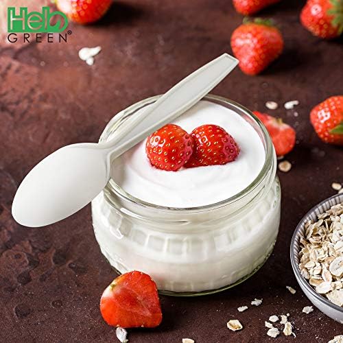 HeloGreen 50 Pack Eco-Friendly 7 Inch Tea Spoons