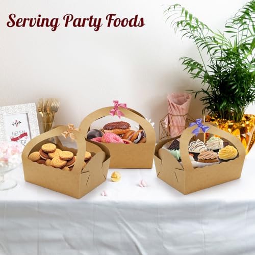 ELFULLY 50 Pack Paper Gift Baskets with Handles