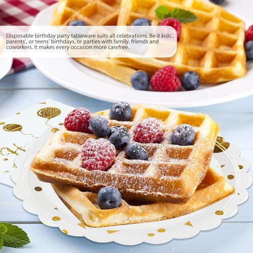 50PCS Happy Birthday Party Plates and Napkins Set