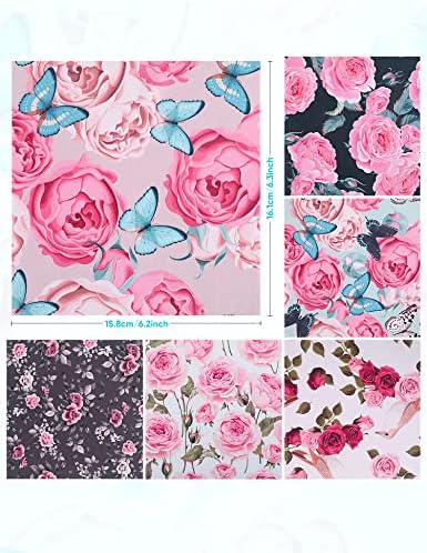 6PCS Thickened Microfiber Glasses Cleaning Cloth with Flower Design