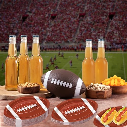 50Pcs Football Shaped Disposable Paper Plates