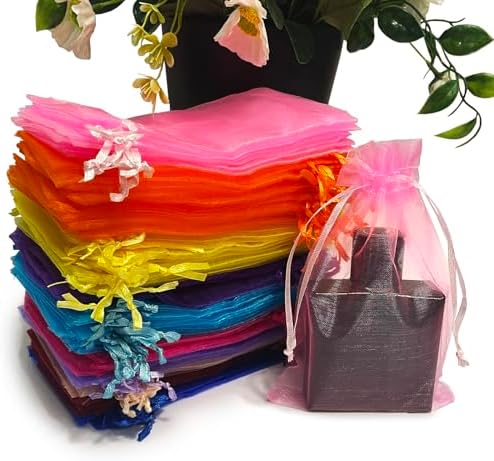 SIAGCRAW 100PCS Mixed Color Organza Bags 4x6 Inch