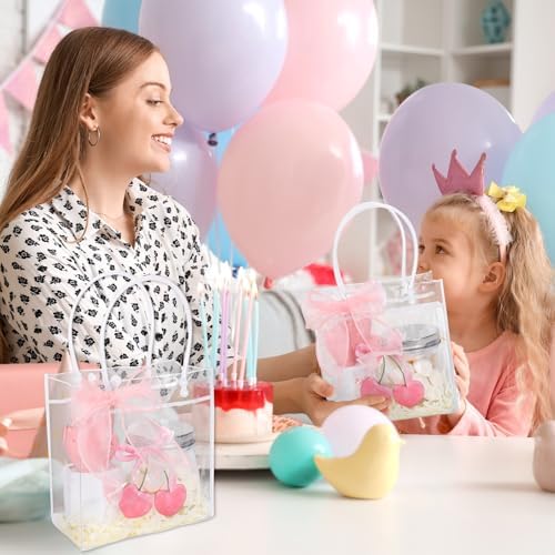 FYSUIMU 12 Pcs Pink Bow Party Favor Bags with Handles