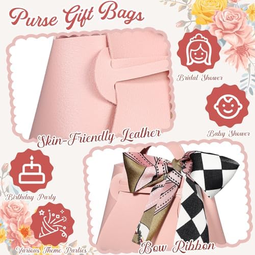 Abbylike 18 Pcs PU Leather Gift Bags with Handles