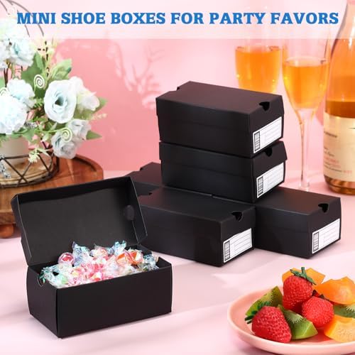 20 Pack Mini Shoe Gift Boxes for Party Favors Black