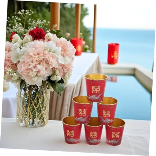 50pcs Gold Disposable Tea Cups for Bridal Shower and Wedding Reception