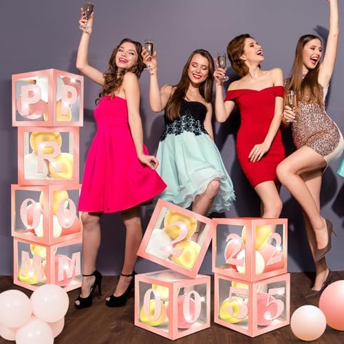 Sinmoe 8 Pcs Prom Column Balloon Box Set
