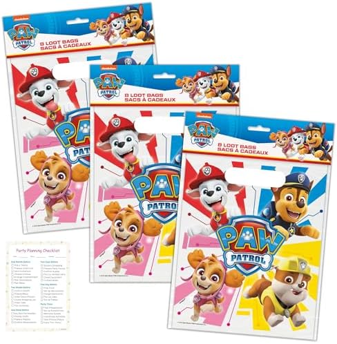 Unique Paw Patrol Goodie Bags - 24 Count Party Favor Set