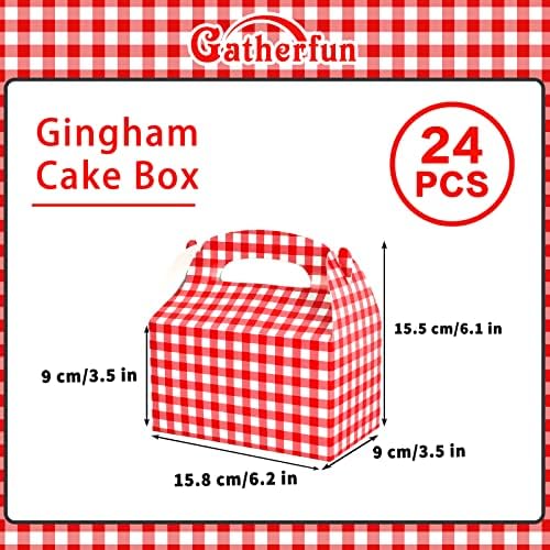 Red and White Gingham Treat Boxes 24-Pack