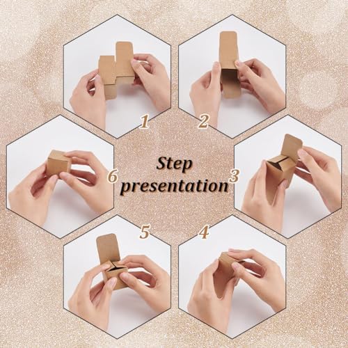 BENECREAT 50PCS Brown Paper Gift Boxes with Lids