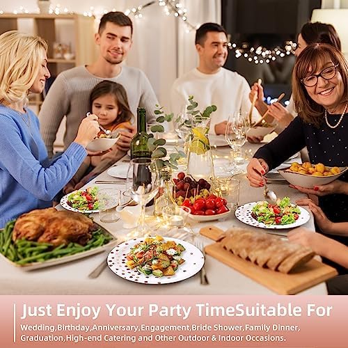Rose Gold Paper Plates and Napkins Set - Serve 25
