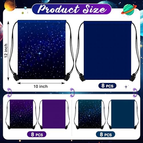 Censen 24 Pcs Starry Sky Drawstring Bags Set