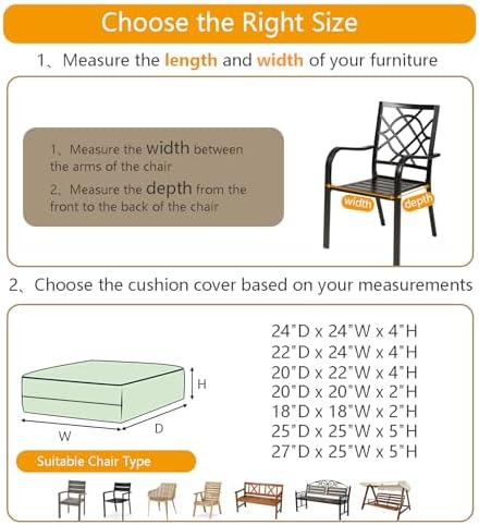 Oslimea 4 Pack Outdoor Cushion Covers Black