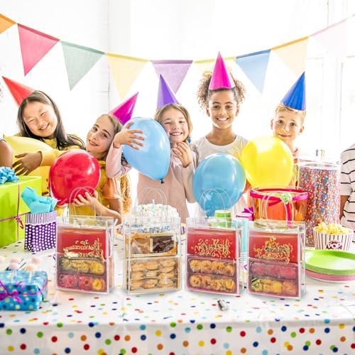 Youeon 40 Pcs Clear PVC Gift Bags with Handles