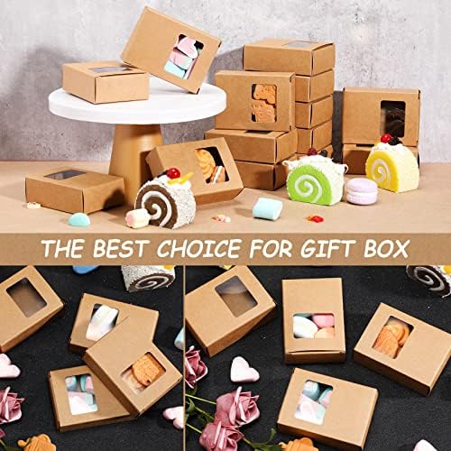 Spakon 30 Pcs Mini Kraft Soap Boxes with Window