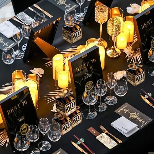 Qonmpcvu 50PCS 70th Birthday Boxes Gold Themed Gift Boxes