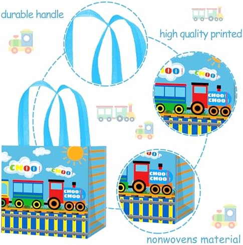 12PCS Train Theme Gift Bags with Handles