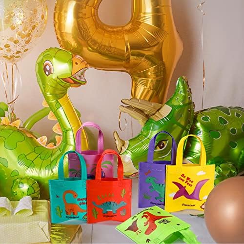 Tallew 24 Dinosaur Party Favor Bags with Handles Reusable