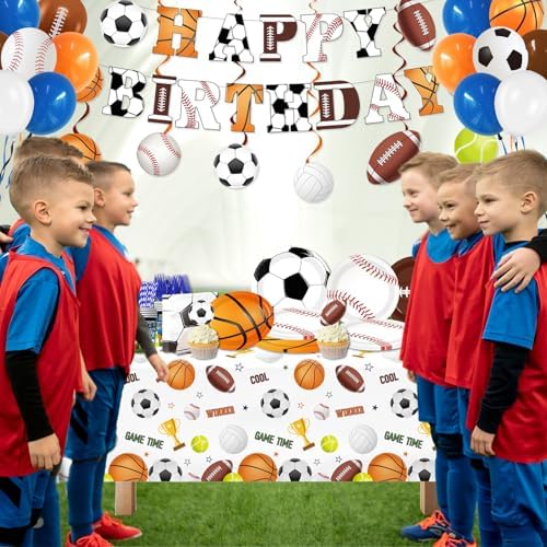 198Pcs Sports Birthday Decorations Set