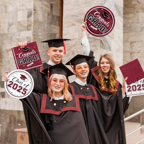 Class of 2025 Graduation Plates Napkins Maroon Party Supplies
