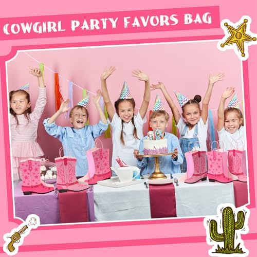 16 Pcs Western Boots Gift Bags with Handles