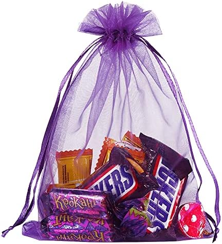 HRX Package 100pcs Purple Organza Gift Bags