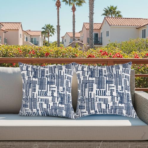 Outdoor Throw Pillows Set of 2 Waterproof 16x16 Inch