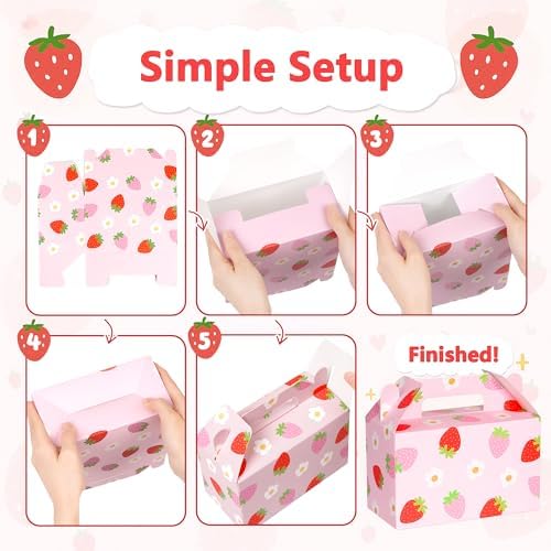 Kriyokiaa 16 Pcs Strawberry Party Favor Boxes