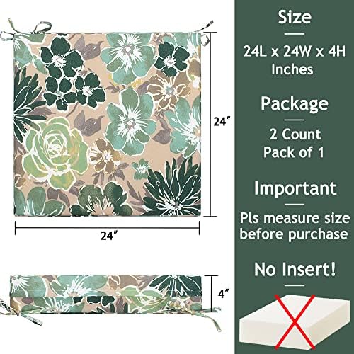 Magpie Fabrics Green Floral Cushion Covers Set of 2