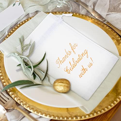 Riakrum 100 Pcs White Drawstring Organza Gift Bags