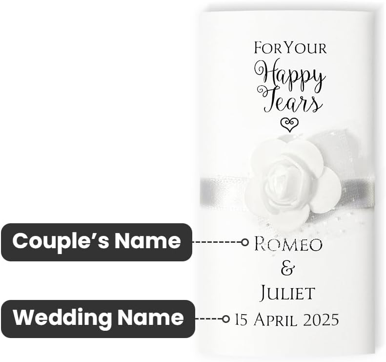 Callie Custom Wedding Tissues Pack with Names and Date