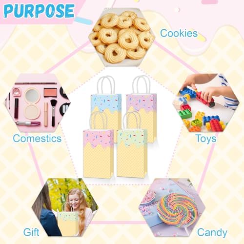 16Pcs Ice Cream Gift Bags with Handles