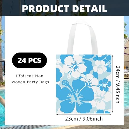 KERINGO 24 PCS Hibiscus Gift Bags with Handles