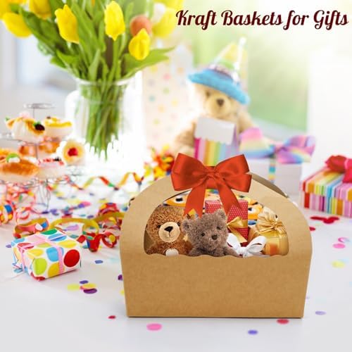ELFULLY 50 Pack Paper Gift Baskets with Handles