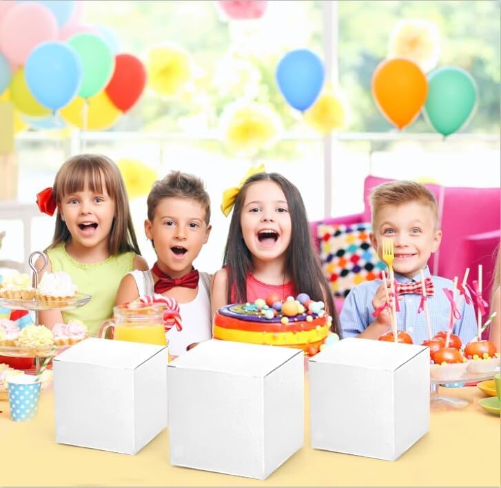 Jucoan 100 Pack White Kraft Gift Boxes with Lids