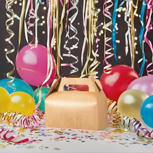 UnicoPak 10 Pack Brown Gable Treat Boxes
