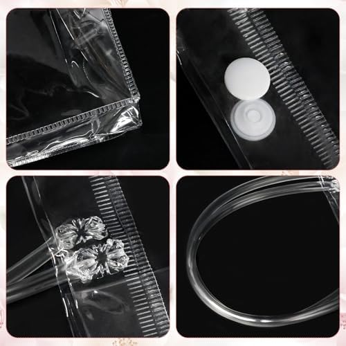 WhizToys 12PCS Clear Gift Bags With Handles