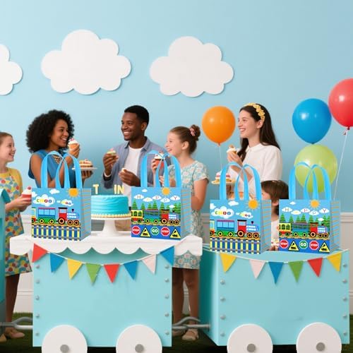 12PCS Train Theme Gift Bags with Handles