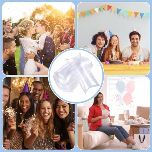 BENECREAT 30 Pack Clear Plastic Pillow Favor Box