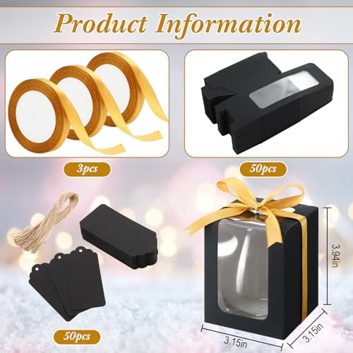 Fulmoon 50 Pack Clear Wine Glass Gift Boxes